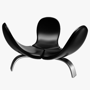 3D model realistic edra italia chair