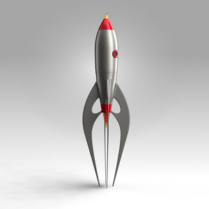 3D rocket 1950s space