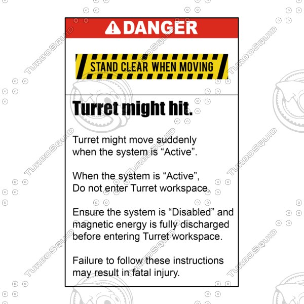 Warning Turrets Sign Texture PNG warning decals safety