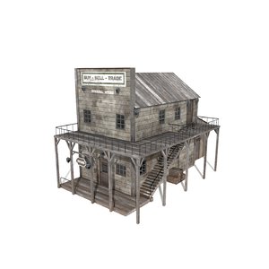 3D western house games model