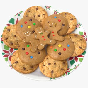 3D model cookies plate