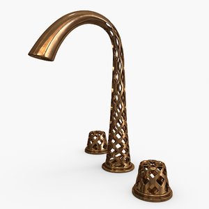 3D model copper faucet printed