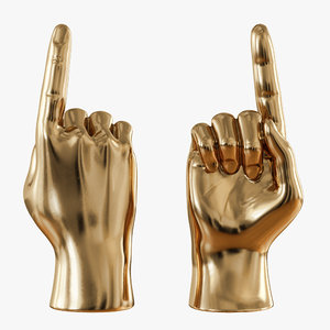 3D gold figurine hand