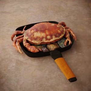 3D crab boiled model