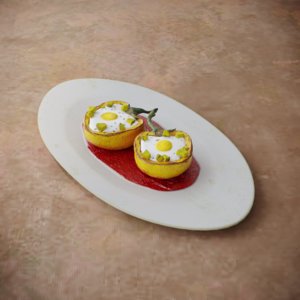 3D breakfast omelette pepper