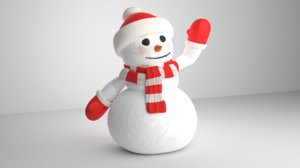 snowman rigged hat 3D model