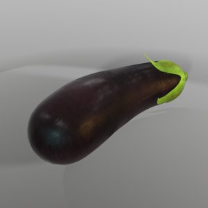 low-poly eggplant 3D model