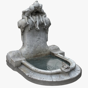 frog fountain sculpture 3D model