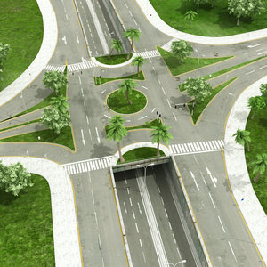 3D intersection road