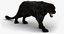 3d black panther fur animation