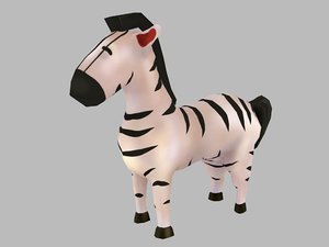 cartoon zebra model