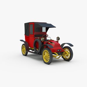 vintage renault taxi la 3D model