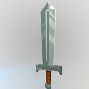 3D model sword weapon 2 modeled