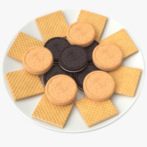 biscuits plate 3D model