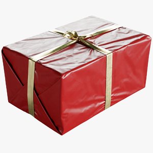 christmas gift box 330x500x245mm 3D model