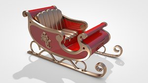 santa claus sleigh 3D