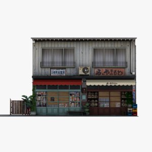 3D old japanese store model