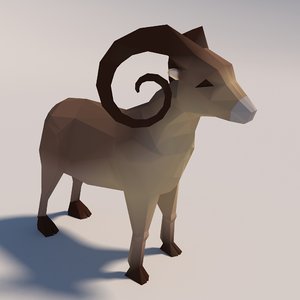 3D model ready low-poly goat