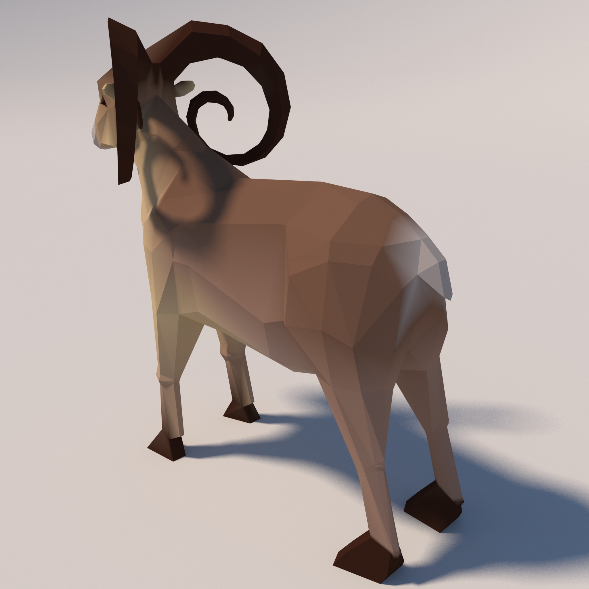 3d model ready low-poly goat