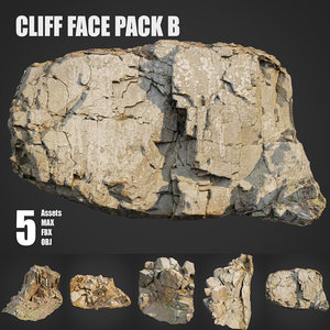 cliff face pack b 3D model