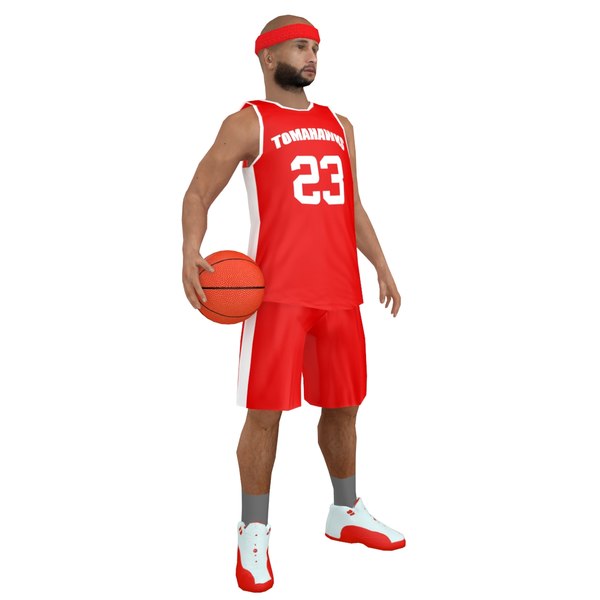 rigged basketball player ball 3d model