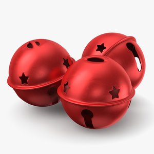 3D jingle bell red