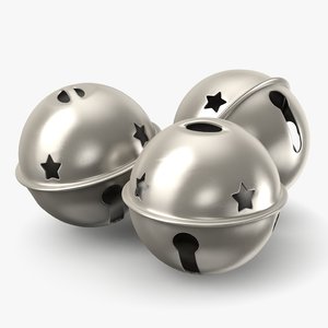 3D jingle bell silver model