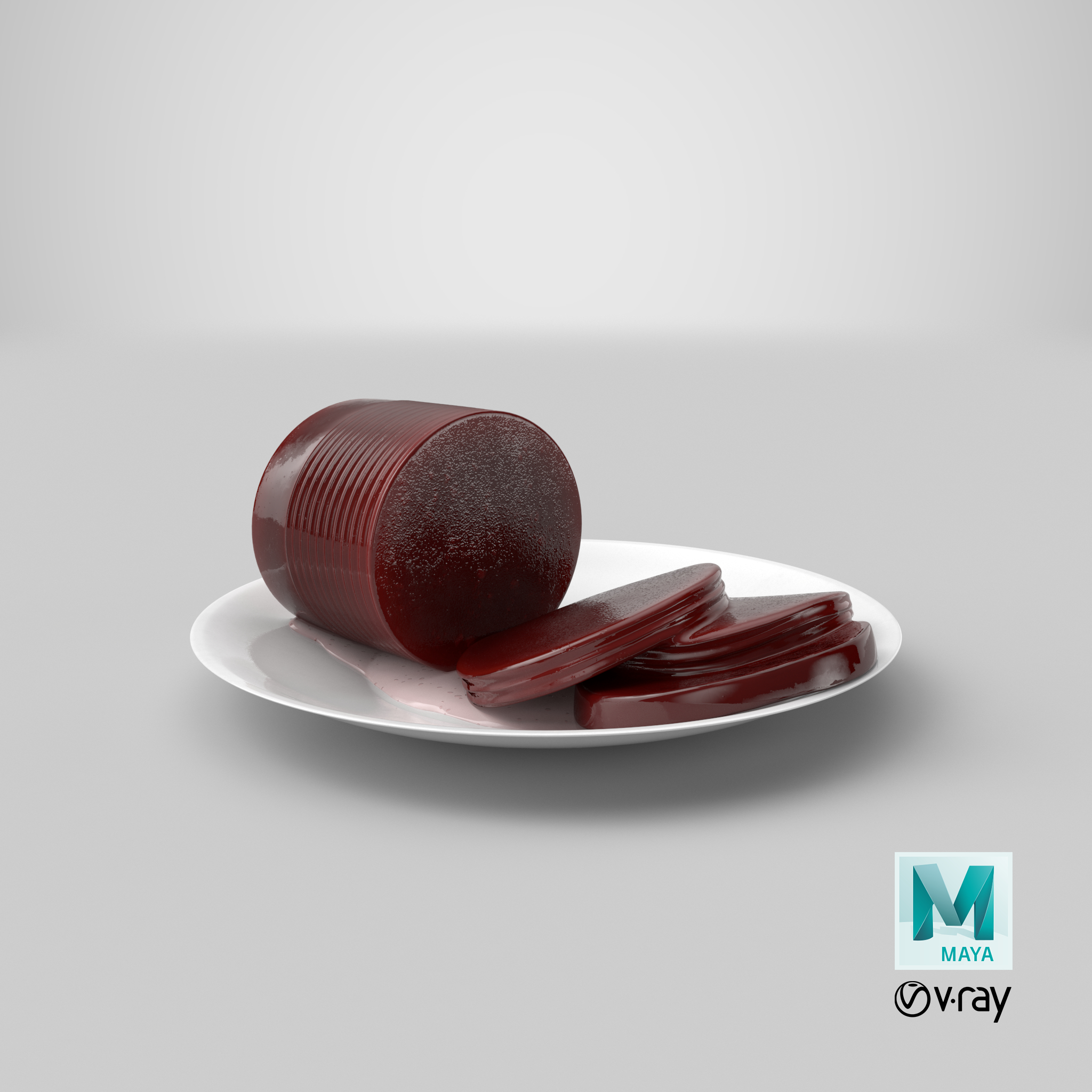 切片蔓越莓酱罐头3d模型