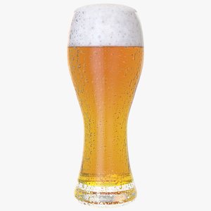 3D realistic beer glass