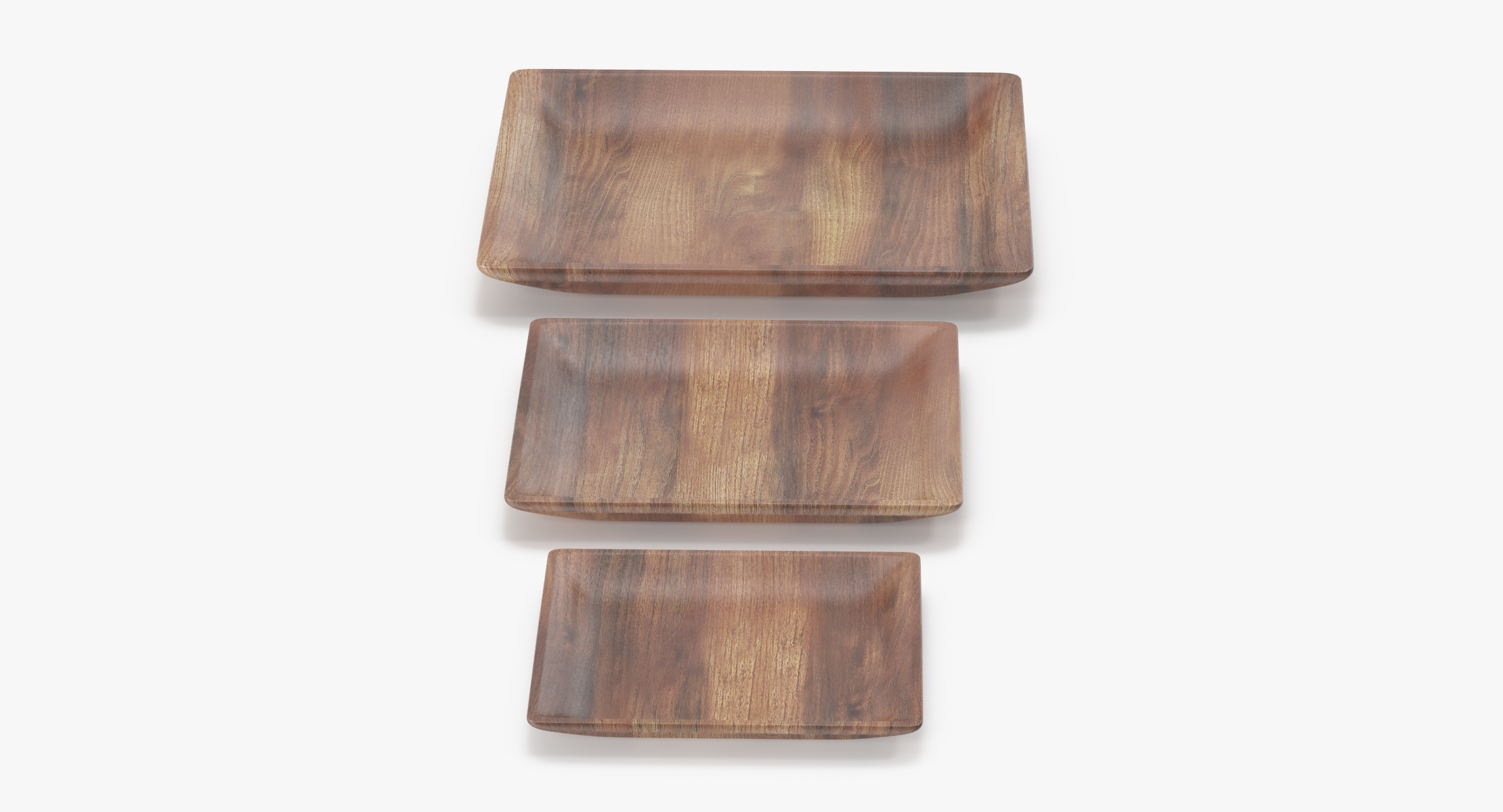 Wooden serving plates bowls 3D model TurboSquid 1358709