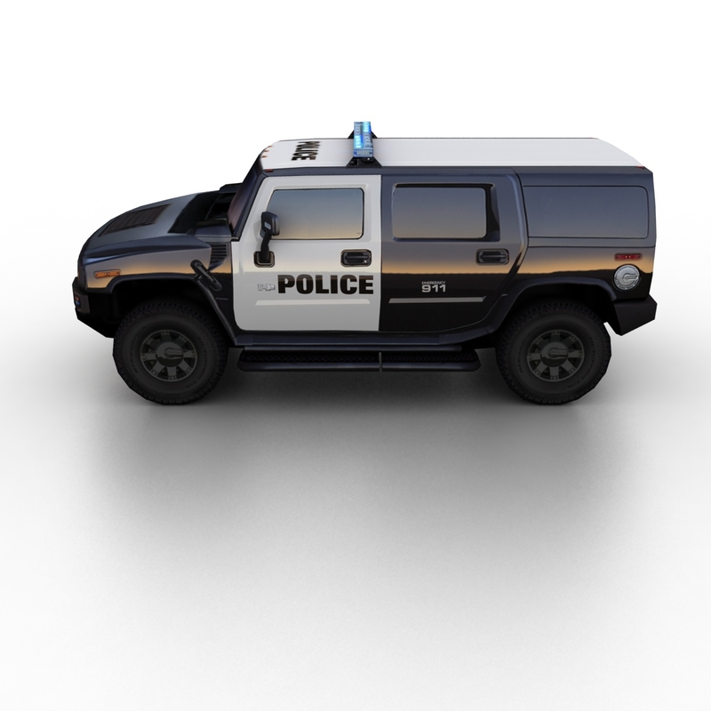 3d h2 police suv model