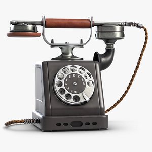 retro telephone 4 3D model