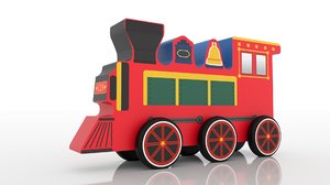 wooden toy train 3D model