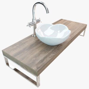 3D bathroom washbasin plate model