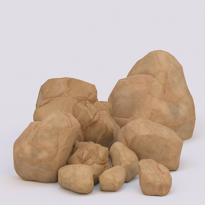 Cartoon rock 3D model TurboSquid 1359167