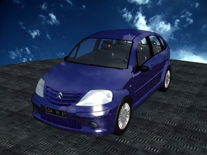 3D blue car model