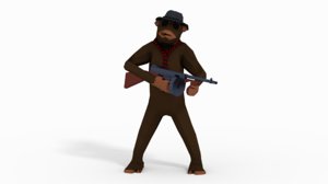 3D monkey gangster model