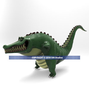 3D cartoon crocodile