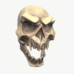 3D stylized evil skull model