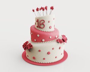 3D model birthday cake