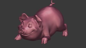 3D cartoon piggy sculpture