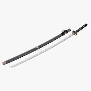 3D model japanese katana sword