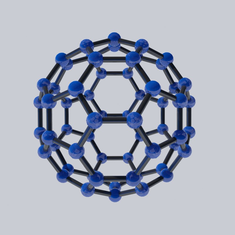 Buckyball atom chemistry 3D model TurboSquid 1359876