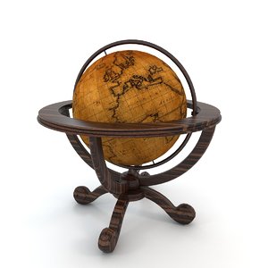 3D antique globe