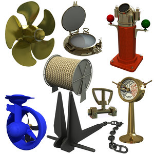 ship parts propeller 3D model