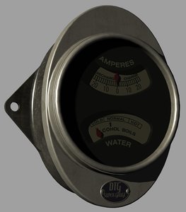 3D ac-gm chevy ammeter thermometer model
