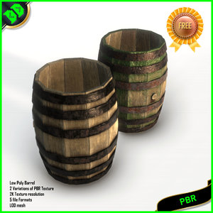 barrel pbr woodenbarrel 3D model