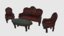 3D model vintage victorian furniture chairs