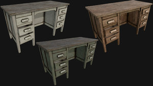 old office table pbr 3D