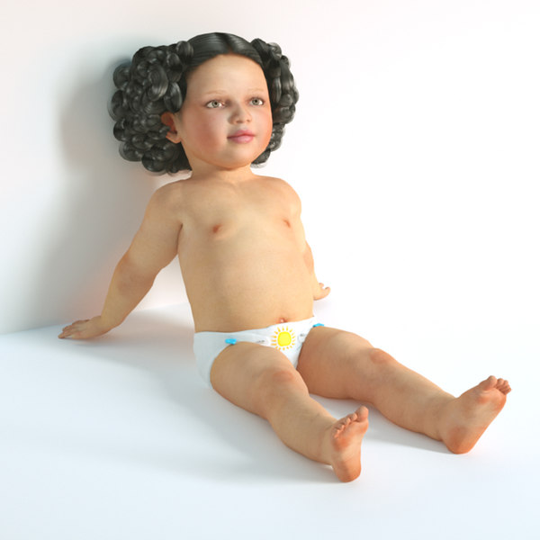3D realistic baby girl